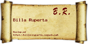 Billa Ruperta névjegykártya